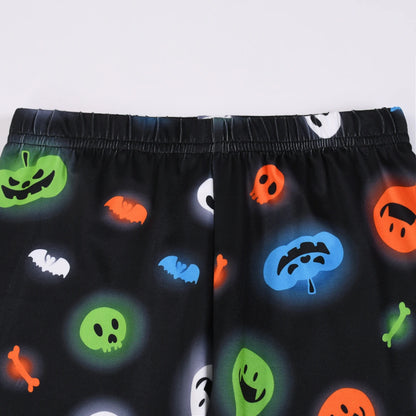 Pigiama a maniche lunghe digitale a tema zucca di Halloween per bambini e bambine
