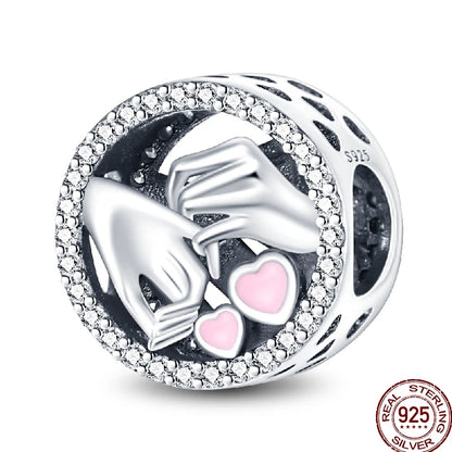 Squisito elemento a stella cava rotonda in argento sterling 925 a forma di fiore, adatto per braccialetti originali fai da te da 3 mm in argento 925