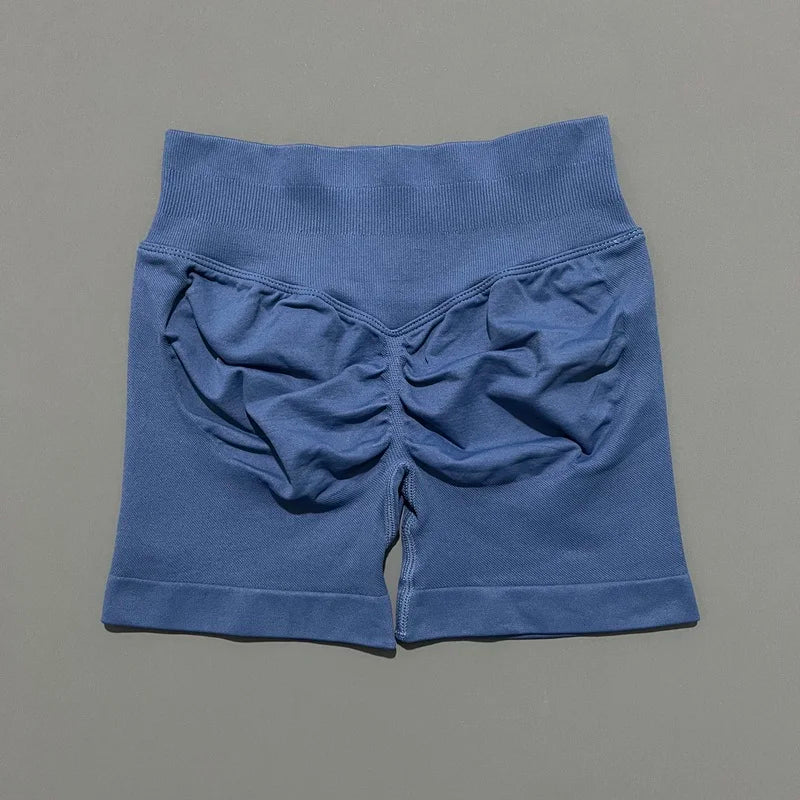 HISTELLO Impact Shorts 4.5" Women Yoga Shorts Seamless Low Waist Scrunch Bum Gym Leggings Workout Stretch Fitness Sports Shorts
