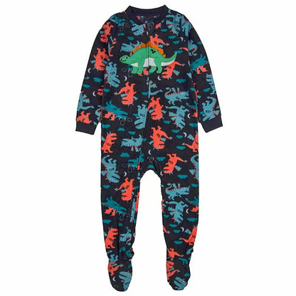 Tute in pile per bambini e bambine, con piedini, pagliaccetti, pigiami caldi per primavera, autunno e inverno.