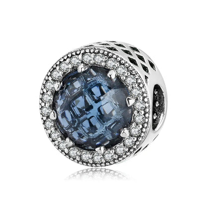 100% autentico argento sterling 925, cuore rosa, perline di zirconi trasparenti, compatibile con i charm europei originali, braccialetti e creazione di gioielli