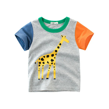 2 3 4 5 7 9 anni Maglietta estiva a maniche corte per bambini in cotone con cartoni animati per bambini piccoli Abbigliamento per bambini
