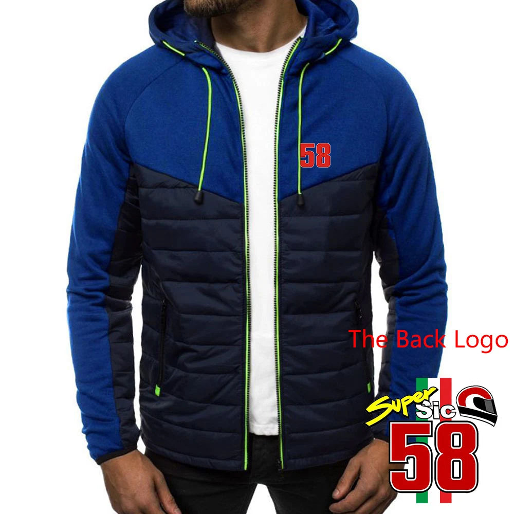 Felpe alla moda di tendenza 2025 Primavera e Autunno Giacca da uomo di design popolare Marco Simoncelli Super Sic 58 Logo Print Coat