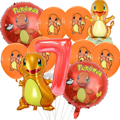 Palloncino Pikachu Pokemon per feste di compleanno da 1 a 9 anni, decorazione per feste a tema Pokemon e Squirtle, palloncino in alluminio per baby shower, bomboniere a tema Pikachu.