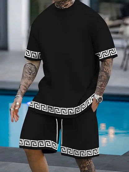 Completo da uomo estate 2025, maglietta a maniche corte e pantaloncini stampati in 3D, t-shirt casual estiva da uomo per tutti i giorni, moda casual da esterno
