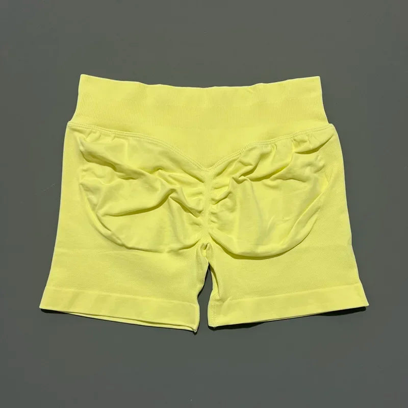 HISTELLO Impact Shorts 4.5" Women Yoga Shorts Seamless Low Waist Scrunch Bum Gym Leggings Workout Stretch Fitness Sports Shorts