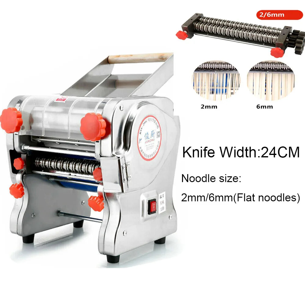Macchina per pasta elettrica da 550 W, macchina per pasta con rullo per ravioli, acciaio inox, doppia lama, per uso commerciale
