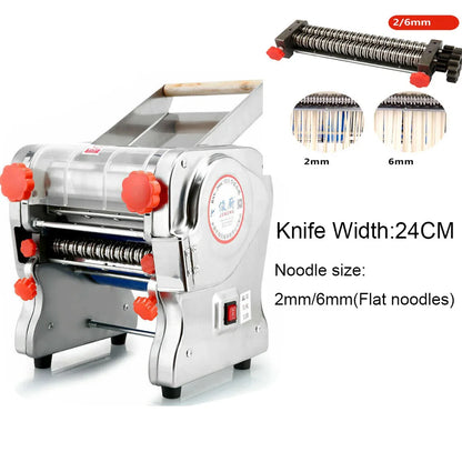 Macchina per pasta elettrica da 550 W, macchina per pasta con rullo per ravioli, acciaio inox, doppia lama, per uso commerciale