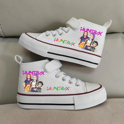 Nuove scarpe da ginnastica alte Kpop Demon Hunter per bambine, scarpe sportive casual da corsa e da tennis.