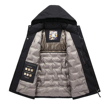 Men's 2025 Winter Fluorescent Green Wool Blend Cotton Jacket - Fluorescent Green (Black/Red/Khaki) Cotton-Padded Jacket