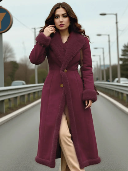 Women's Thickened Warm Winter Cotton Coat Single-Breasted Fleece Fashion Cotton Jacket for Commuting Wear Cotton Coat