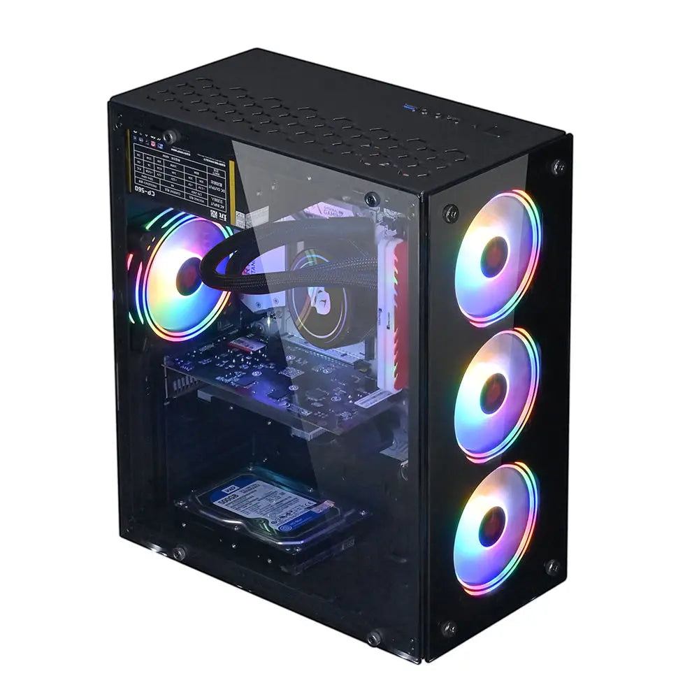Computer desktop da gioco Aotesier, molto venduto, con Windows 10, 16 GB di RAM, SSD da 256 GB, scheda grafica GTX 1050Ti e processore Core E5-2650. Nuovo PC da gioco.