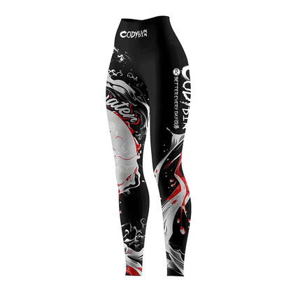 Cody Lundin Custom logo Full Compression Printed Sports Gym Pants Women's  Breathable Quick Dry MMA Grappling Jiu jitsu leggings