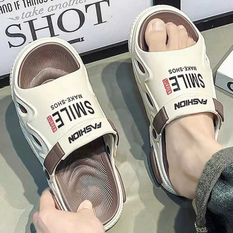 Ciabatte da uomo in offerta, sandali da uomo con suola morbida in EVA, scarpe da spiaggia antiscivolo per esterni, infradito leggere alla moda, scarpe con plateau da uomo