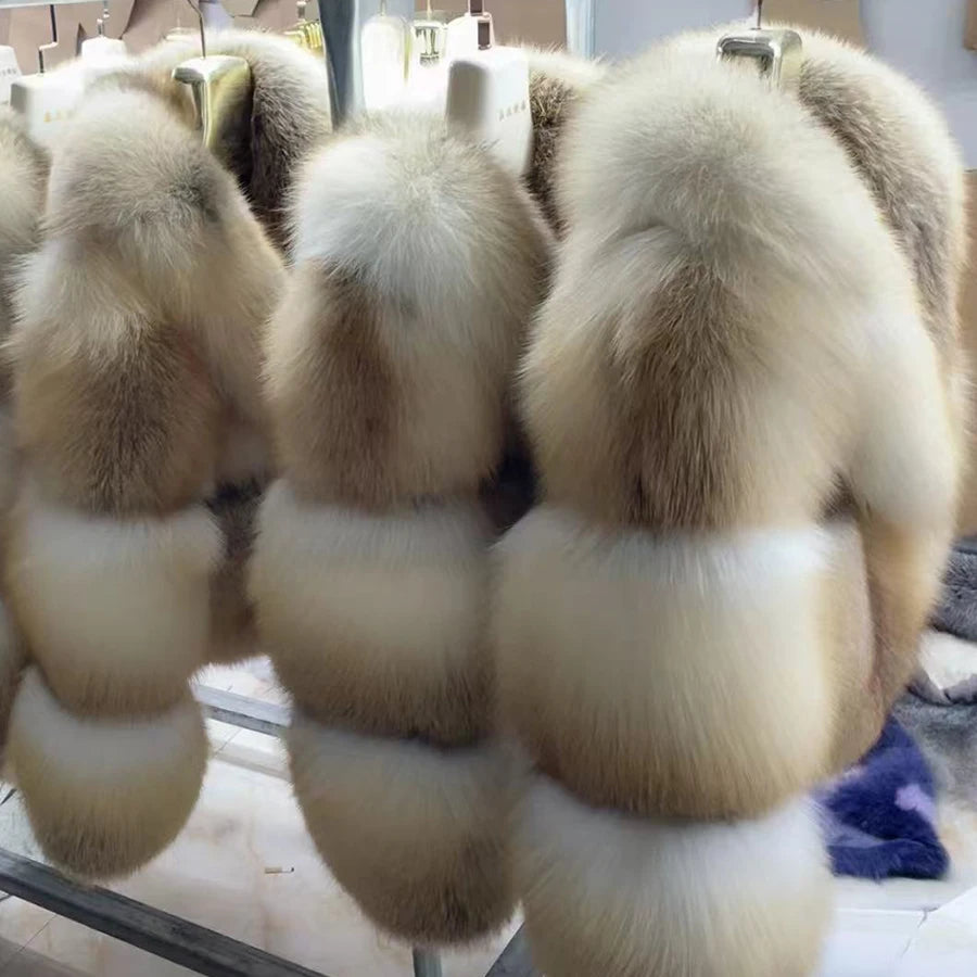 Real Golden lsland Fox Fur Coat With Lapel Natural Golden lsland Fox Fur Coat Real Fur Coat Best Selling Furry Jacket Women