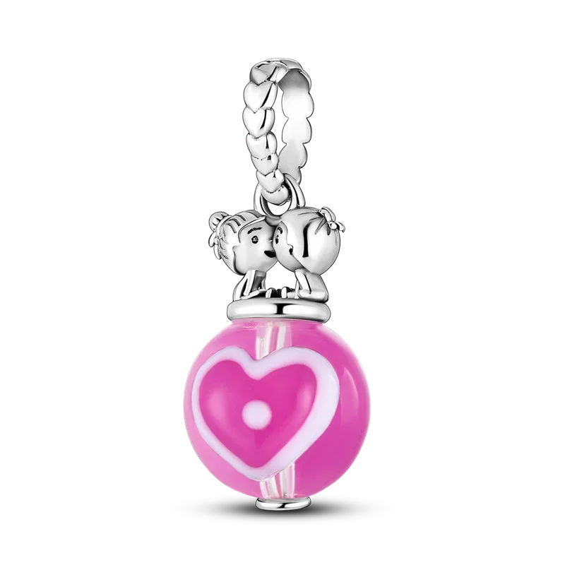 Anello romantico in argento sterling 925 con rosa, ideale per coppie, perfetto come proposta di matrimonio o per San Valentino. Ciondoli e perline adatti a collane e bracciali, perfetti per creare gioielli fai da te e regali.