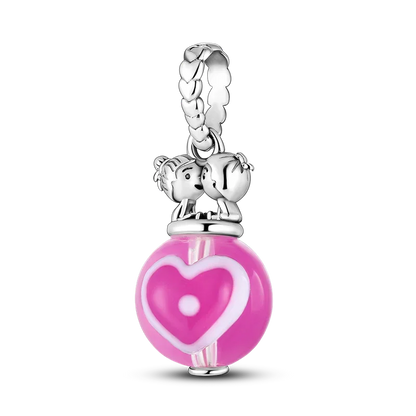 Anello romantico in argento sterling 925 con rosa, ideale per coppie, perfetto come proposta di matrimonio o per San Valentino. Ciondoli e perline adatti a collane e bracciali, perfetti per creare gioielli fai da te e regali.