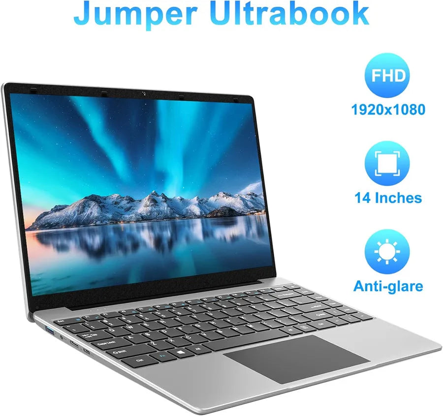 Computer portatile EZbook S5 da 14 pollici con Windows 10, 12 GB di RAM LPDDR4, 256 GB di ROM SSD, schermo Full HD 1080p, processore J4105 e Celeron quad-core.