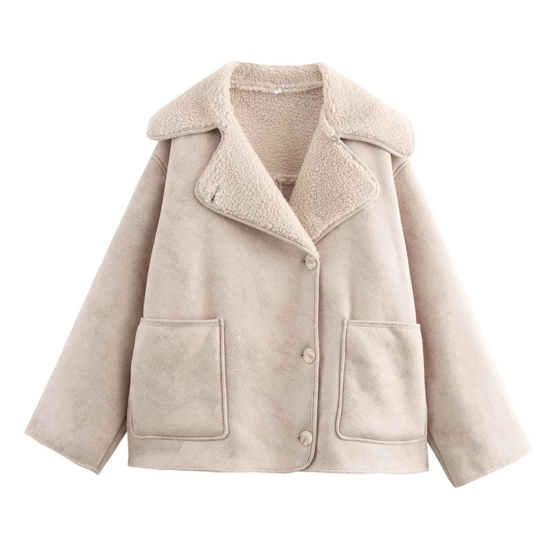 ETJ 2025 Fall/Winter New Arrival Women's ZW Series Double-Sided Collar Oversized Long-Sleeve Jacket Warm Coat 3548246