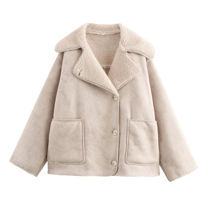 ETJ 2025 Fall/Winter New Arrival Women's ZW Series Double-Sided Collar Oversized Long-Sleeve Jacket Warm Coat 3548246
