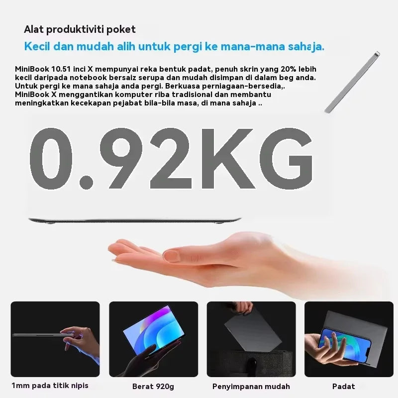 CHUWI MiniBook X Laptop 2-in-1 Intel N150 (fino a 3,6 GHz) 512 GB ROM 16 GB LPDDR5 Display IPS 2K FHD da 10,51" Windows 11