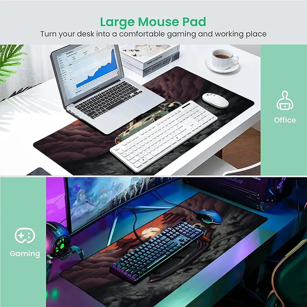 Ukiyo-e style sports cars and fantastical landscape large Mouse Pad Desk Mat pc accessories Gaming pad office rug Mouse carpet