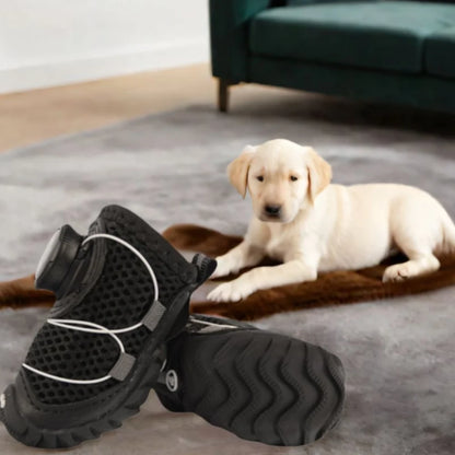 4pcs/set Pet Paw Accessories Breathable Dog Mesh Shoes Reflective Anti-slip Dog Footwear Soft Sole Thin Pet Boots Small Dogs