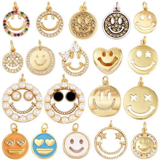 Ciondolo con espressione di gioia e pianto, "Amore, chiamami", in colore oro, forniture per la creazione di gioielli, collane e bracciali L92