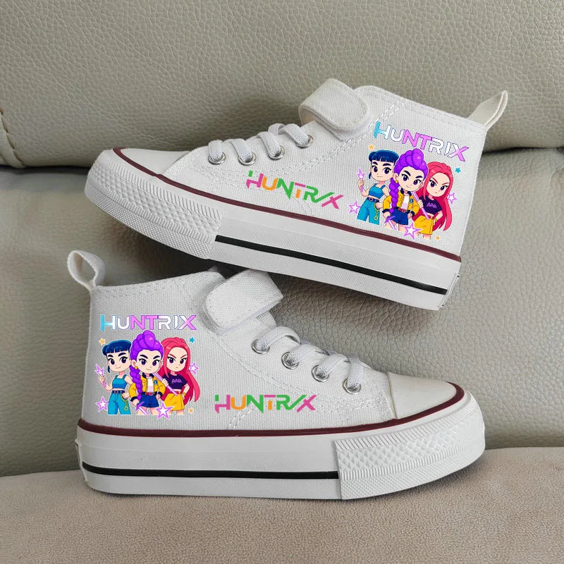 Nuove scarpe da ginnastica alte Kpop Demon Hunter per bambine, scarpe sportive casual da corsa e da tennis.