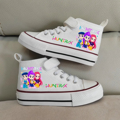 Nuove scarpe da ginnastica alte Kpop Demon Hunter per bambine, scarpe sportive casual da corsa e da tennis.