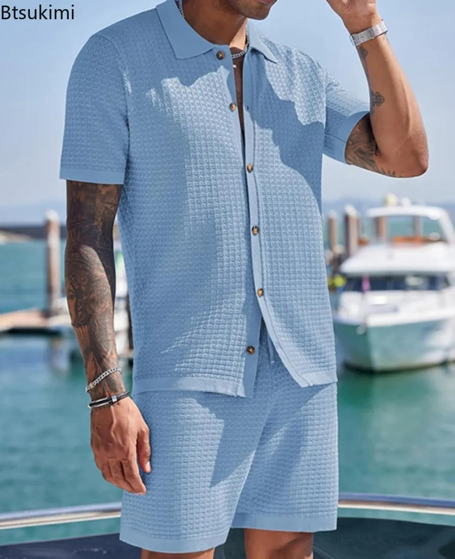 Completo da vacanza hawaiano da uomo, estivo, con camicia a maniche corte e pantaloncini, set di 2 pezzi, streetwear alla moda, abbigliamento casual con stampa 3D.