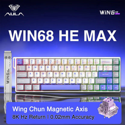 Tastiera da gioco personalizzata AULA WIN60 WIN68 HE Esports con switch magnetici, trigger rapido, 8K di ritorno, RGB, hot-swap, 60% e 68%.