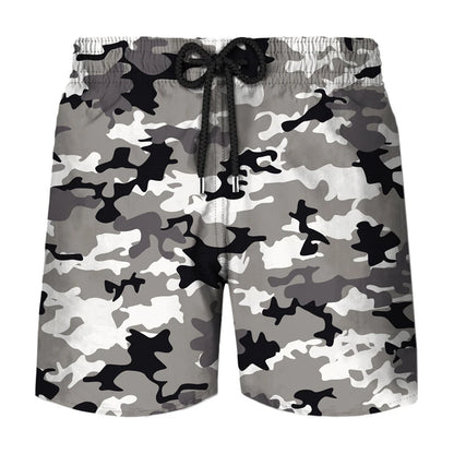 Pantaloncini sportivi da uomo con stampa 3D mimetica per cosplay, ideali per attività all'aperto, corsa, spiaggia, traspiranti, con elastico in vita.