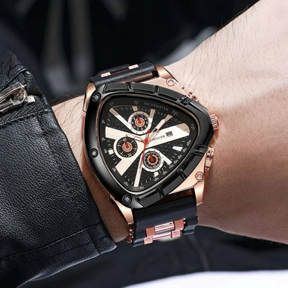 Orologio sportivo da uomo unico, cinturino in silicone di alta qualità, orologio al quarzo con datario automatico, nuovo design, orologio da polso di tendenza, regalo per lui