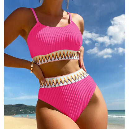 Sexy High Waist Bikinis 2026 Swimsuits Women's Swimwear Push Up Female Beach Swimming Wear Bathing Suits Bikini Set Pool Bather