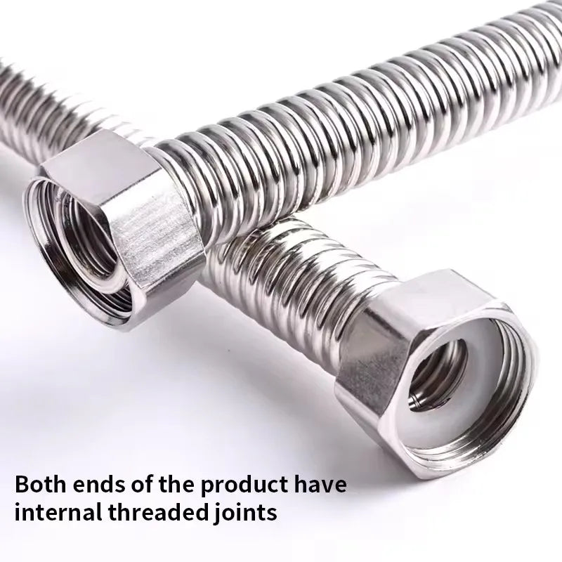 20 to 200CM 304 Stainless Steel Basin&Toilet G1/2 Inch Plumbing Hose,Bathroom Heater Connect High Pressure Explosion-proof Pipes