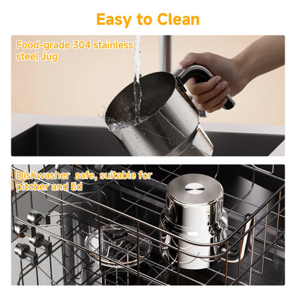 BioloMix 7 in 1 Steamer, montalatte elettrico staccabile, schiumatore automatico caldo/freddo per caffè e cioccolata calda, lavabile in lavastoviglie