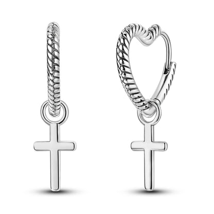 Orecchini a cerchio originali in argento 925 con stella, luna, trifoglio e farfalla con zirconi, perfetti per la creazione di gioielli e come regali di nozze per donne e ragazze.