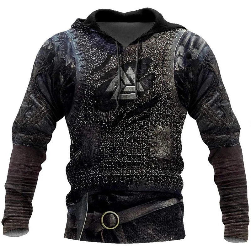 Felpe da uomo 2024 con motivo tatuaggio aquila vichingo, stampa 3D, moda casual, Harajuku, hip hop, autunno e inverno, oversize.