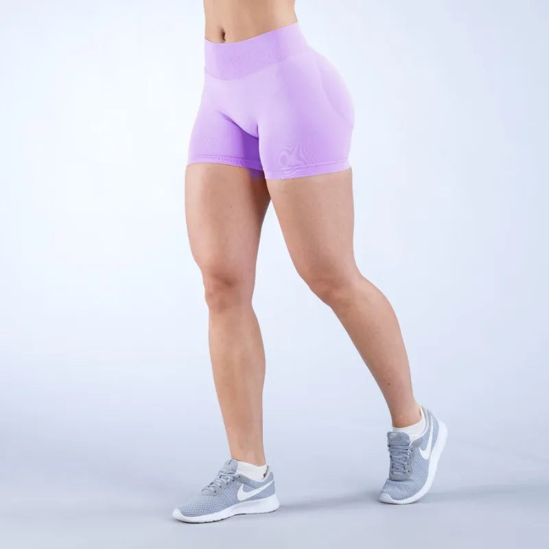 New Gym Shorts Workout Biker Short Impact Shorts with Logo Low Waist Seamless Yoga Shorts Scrunch Stretch Fitness Clothing