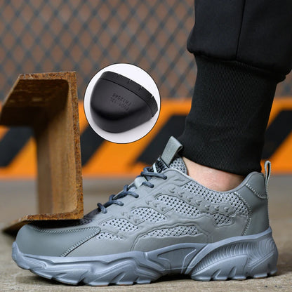 Scarpe antinfortunistiche traspiranti in mesh da uomo, bianche, scarpe protettive per uomo e donna, scarpe da lavoro estive leggere e indistruttibili 2026