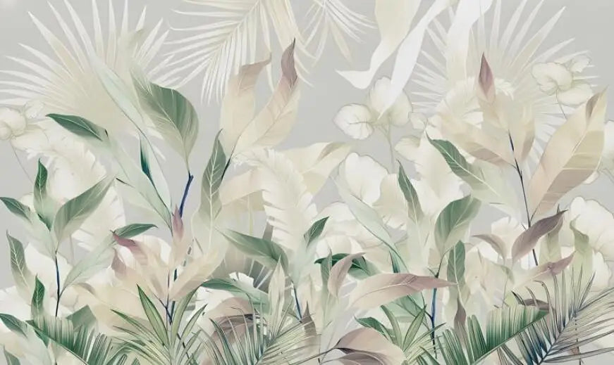 Nordic banana leaf jungle wallpaper Living room sofa bedroom background wall paper Tropical greenery photo wallpaper mural