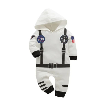Nuovo costume da astronauta per neonati e bambini, tuta spaziale ricamata, tutina per feste, costume di Halloween, salopette invernale a maniche lunghe.
