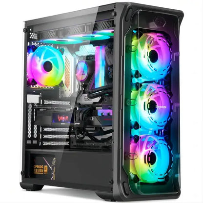 Computer desktop da gioco Aotesier, molto venduto, con Windows 10, 16 GB di RAM, SSD da 256 GB, scheda grafica GTX 1050Ti e processore Core E5-2650. Nuovo PC da gioco.