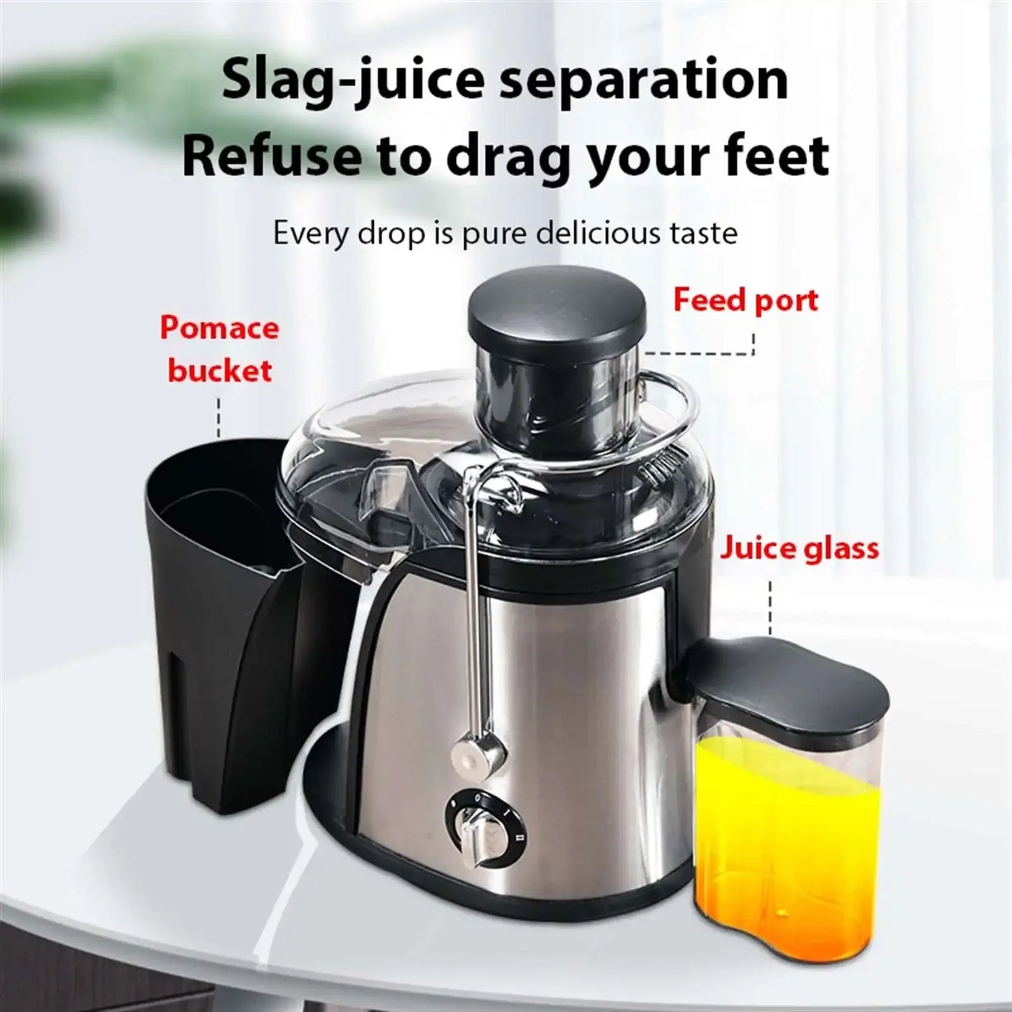 Estrattore di succo da 400 W, motore da 22000 giri/min con tramoggia larga 3" per frutta/verdura intera, spremiagrumi a 2 velocità, design facile da pulire