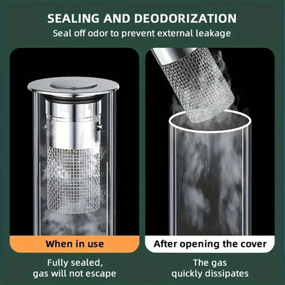 Bathroom Sink Drain Stopper, Pop Up Drain Filter with Removable Filter Basket Hair Catcher