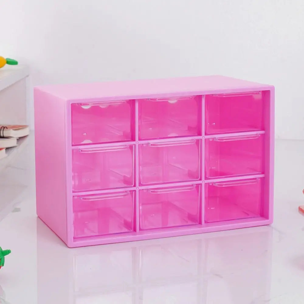 New Transparent 9 Grid Storage Boxes Small Drawer Wall-mounted 9 Grid Organizer Drawers Boxes Small Drawer Partitioned Desktop