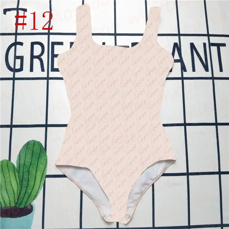 The 2025 high-waisted bikini letter print swimsuit is the latest V-neck swimsuit for women in summer