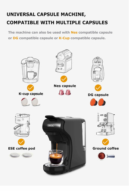 Macchina per caffè HiBREW 19 bar 4 in 1 calda e fredda capsule multiple espresso Cafetera Pod Coffee Maker Dolce Milk Nexpresso Powder H1A