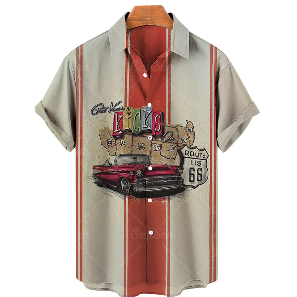 Maglietta da uomo Route 66 Biker 3D per ragazze motocicliste Maglietta Route 66 per uomo Maglietta oversize a maniche corte americana da uomo Maglietta da viaggio